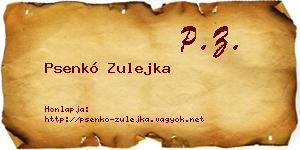 Psenkó Zulejka névjegykártya